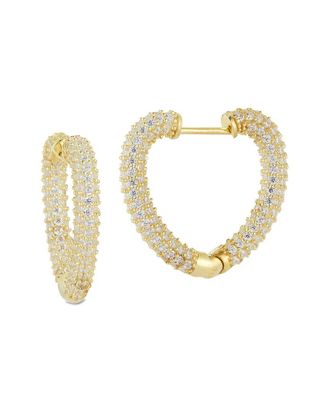 Glaze Jewelry 14K Over Silver Cz Heart Earrings