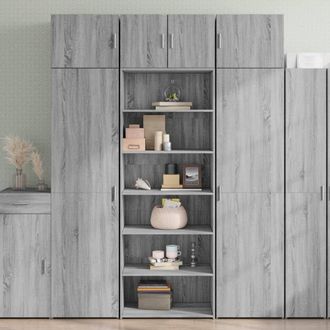 Berkfield Home Highboard Grey Sonoma 70x41x185 cm Engineered Wood | Size: 70 x 41 x 185 cm