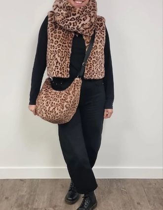 Nooki Design Womens SIMONE SLOUCH BAG IN LEOPARD - Brown - Size: ONE