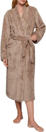 Eberjey Plush Long Robe in Toffee at Nordstrom, Size X-Small