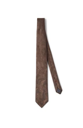 Brunello Cucinelli Silk tie with pattern in Hazelnut at Nordstrom