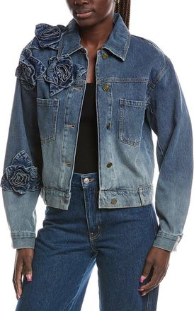 Gracia Flower Attached Denim Jacket