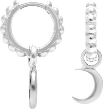 Dower & Hall Dotty Moon Charm Huggie Hoops