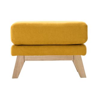 Miliboo Poggiapiedi Scandinavo Sfoderabile Effetto Velluto Giallo Senape Oslo
