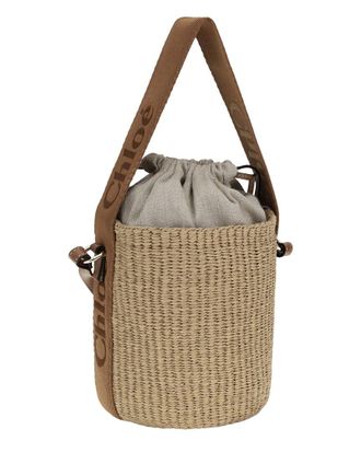 Chlo&eacute; Woody Raffia Bucket Bag