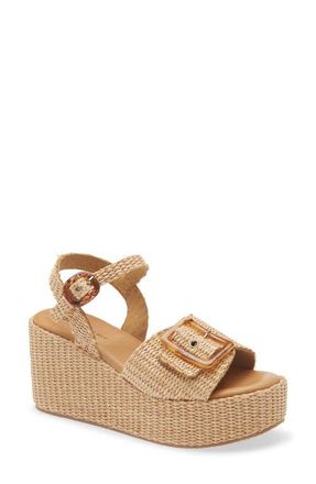 Chocolat Blu Jace Platform Wedge in Natural Raffia at Nordstrom, Size 9-9.5Us