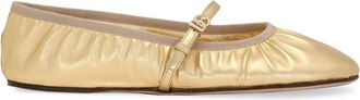 Dolce & Gabbana DNA leather ballerina shoes - women - Calf Leather/Cotton/Goat Skin/Lambskin/Viscose - 38.5 - Gold