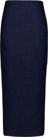 Roland Mouret Boucl&eacute; Kolonne Rok - Dames - Midirokken - Blauw - S - Wol - Rokken