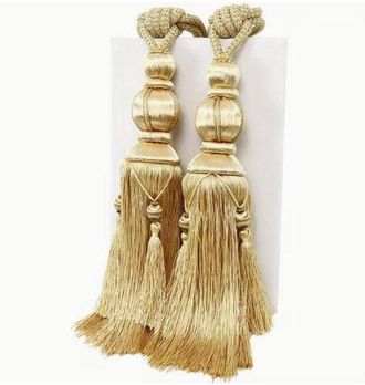 OEM 1 Par De Cordones Para Cortinas - Cordones Con Borlas - Cordones Para Fijar Cortinas - Adecuados Para Cortinas Grandes Y Pesadas