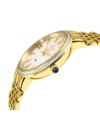 Gevril Group GV2 12532 Womens Genoa Swiss Quartz Diamond Watch - Gold Stainless Steel - One Size