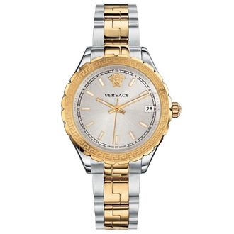 Versace Womens V12030015 Hellenyium Quartz Silver Dial Ladies Watch - Silver & Gold Stainless Steel - One Size