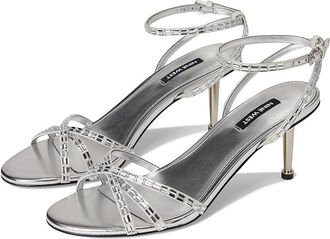 Nine West Amseta Womens Dress Sandals Silver : 8.5 M, Rubber/Synthetic