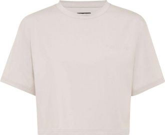Plein Sport cropped crew-neck T-shirt - women - Modal/Cotton/Spandex/Elastane - L - Grey