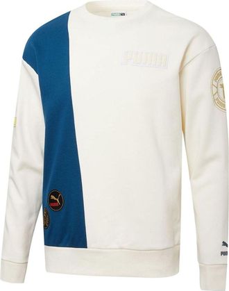Puma Mix Badge Long Crew Sweater White 537008-65