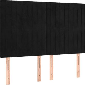 vidaXL Cabecero Con Luces Led Terciopelo Negro 144x5x118/128 Cm Vidaxl