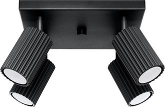 Sollux Lighting Lámpara de techo negro aluminio alt. 25 cm