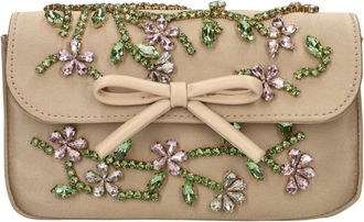 Gedebe Satijnen en Strass Clutch - Dames - Clutches - Beige - ONE Size - Satijn - Tassen