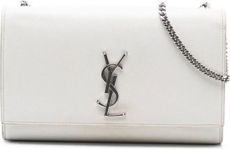 Saint Laurent Pre-owned Shoulder Bags, female, White, Size: ONE SIZE Pre-owned Chain Detail Bag