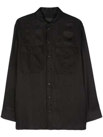 Neil Barrett patch-pocket shirt - men - Viscose/TENCEL - S - Black