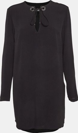 Sandro Black Black Crystal Embellished Crepe Tunic Dress