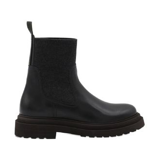 Brunello Cucinelli Brunello Cucinelli, Chelsea Boots, female, Black, Size: 8 US Precious Loop Detail Ankle Boots