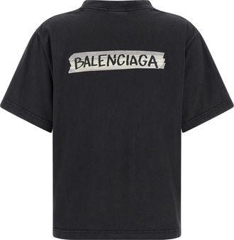 Balenciaga Womens Black Cotton T-Shirt