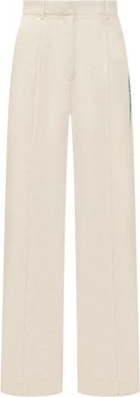 J.W.Anderson Zijpaneel Broek - Dames - Straight fit broeken - Beige - 2XS - Katoen - Broeken