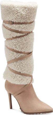 Thalia Sodi Womens Thalia Sodi Rikka J1932-22TH Boots Sand Faux-Shearling HAWK2038