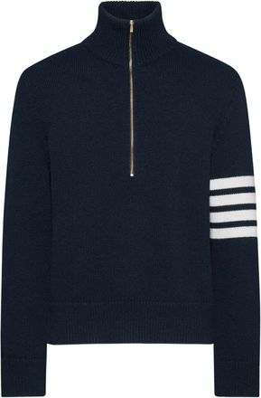 Thom Browne Pullover A Mezza Zip-Uomo