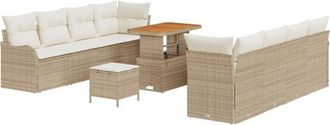 vidaXL Vidaxl - Garden Sofa Set with Pillow 11 pcs Beige, Cream 90 x 55 x 71 cm
