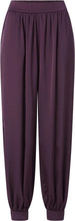 Rich & Royal Satin Bazar Broek - Dames - Broeken - Paars - L - Satijn - Broeken