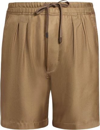 Tom Ford Shorts in seta - Marrone