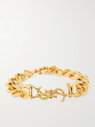 Saint Laurent Bracciale In Metallo Dorato - Oro