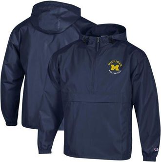 Champion Mens Champion Navy Michigan Wolverines Packable Hooded Windbreaker Half-Zip Jacket at Nordstrom, Size Large