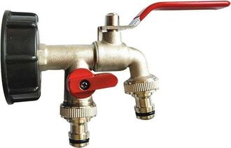 OEM Grifo Doble De Jard&iacute;n De 1/2, Adaptador Para Dep&oacute;sito Ibc De 1000 L, Grifo Para Sistema De Recogida De Agua De Lluvia, Grifo Doble De Lat&oacute;n/pp, Rosca 