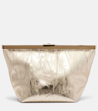 Jimmy Choo London Ganache metallic leather clutch