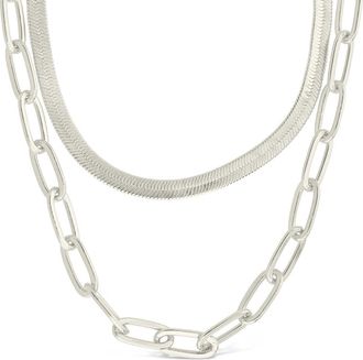 Sterling Forever Brinley Layered Chain Necklace