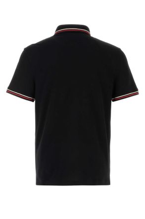 Valentino Garavani Mens Black Cotton Polo Shirt Nero