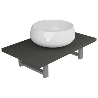 vidaXL Set Mobili Da Bagno 2 Pz Ceramica Grigio - Vidaxl