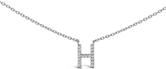 House of Brilliance 10K Gold Diamond Accent A-Z Block Initial Pendant Necklace