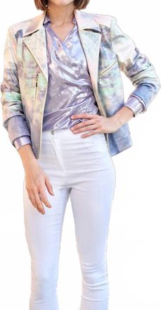 Insight Lorelei Liquid Desert Dream Metallic Faux Leather Jacket In Purple