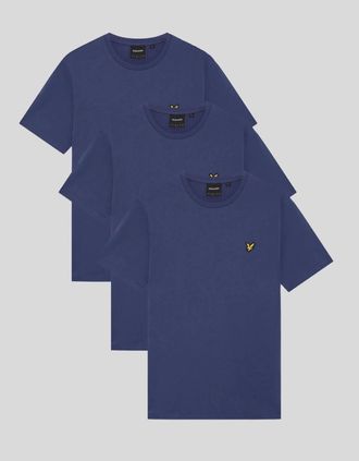 Lyle & Scott Lyle And Scott Mens Crew Neck 3-Pack T-Shirt - Navy - Size: 40