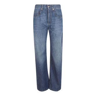 Brunello Cucinelli Brunello Cucinelli, Straight Jeans, female, Blue, Size: L Mh192P5565.C9393 Contemporary Loose Trousers