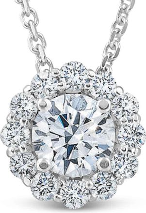Pompeii3 1 1/2Ct Diamond (1ct center) Halo Pendant 14k White Gold Necklace