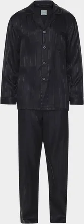 Majestic International Men & apos;s Herringbone Striped Silk Pajama Set