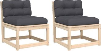 vidaXL Sof&aacute;s De Jard&iacute;n Con Cojines 2 Uds Madera Maciza De Pino Vidaxl