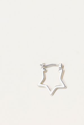 Fat Face FatFace Star Hoop Earrings in Silver Tone