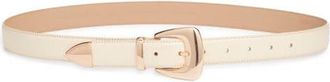 Nordstrom Iris Leather Belt in Ivory at Nordstrom, Size X-Large