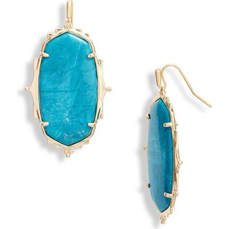 Kendra Scott Baroque Ella Drop Earrings in Gold Teal Howlite at Nordstrom
