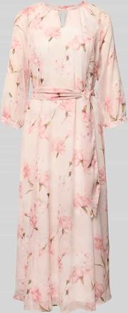 More & More More & More Midikleid mit Bindeg&uuml;rtel in Rose, Gr&ouml;&szlig;e 34